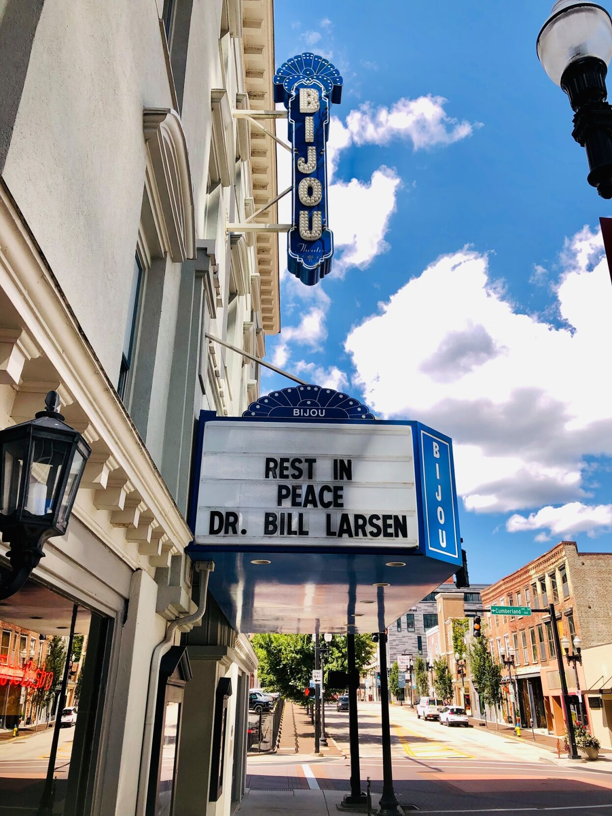 Bijou sign for Bill Larsen